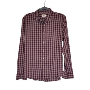 Faherty Burgundy Multi Plaid Button Down Shirt Size Medium